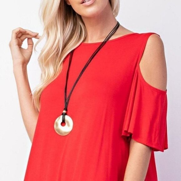 Rae Mode Hi Low Cold Shoulder Top Moss Green Viscose Modal Buttery Soft 2X Plus - Picture 8 of 14